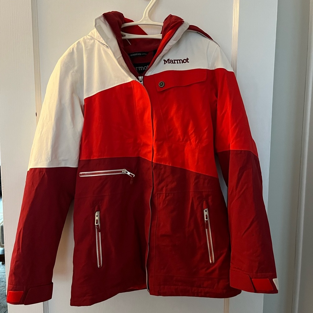 Marmot Women's Moonshot Jacket Dark Crimson/White Outerwear